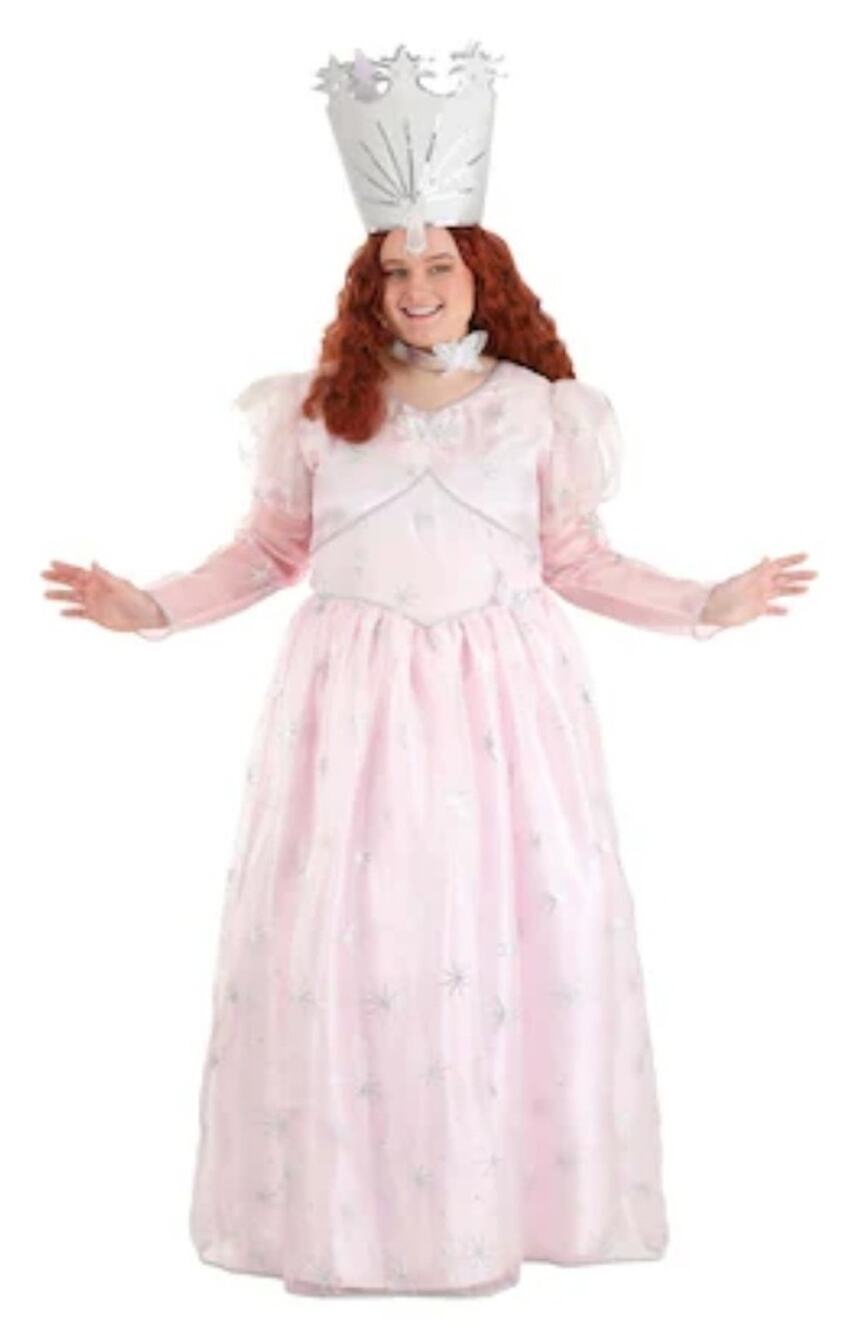 Halloween Costumes Wizard of Oz Glinda Cosplay Pink Princess Dress Gown Adult XL